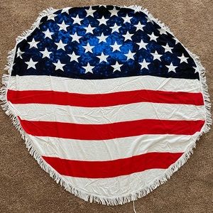 American Flag Round Beach Towel